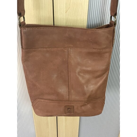 C & C California Leather Bag Satchel Crossbody Tote Womens Tan Brown Casual Boho - Picture 1 of 10